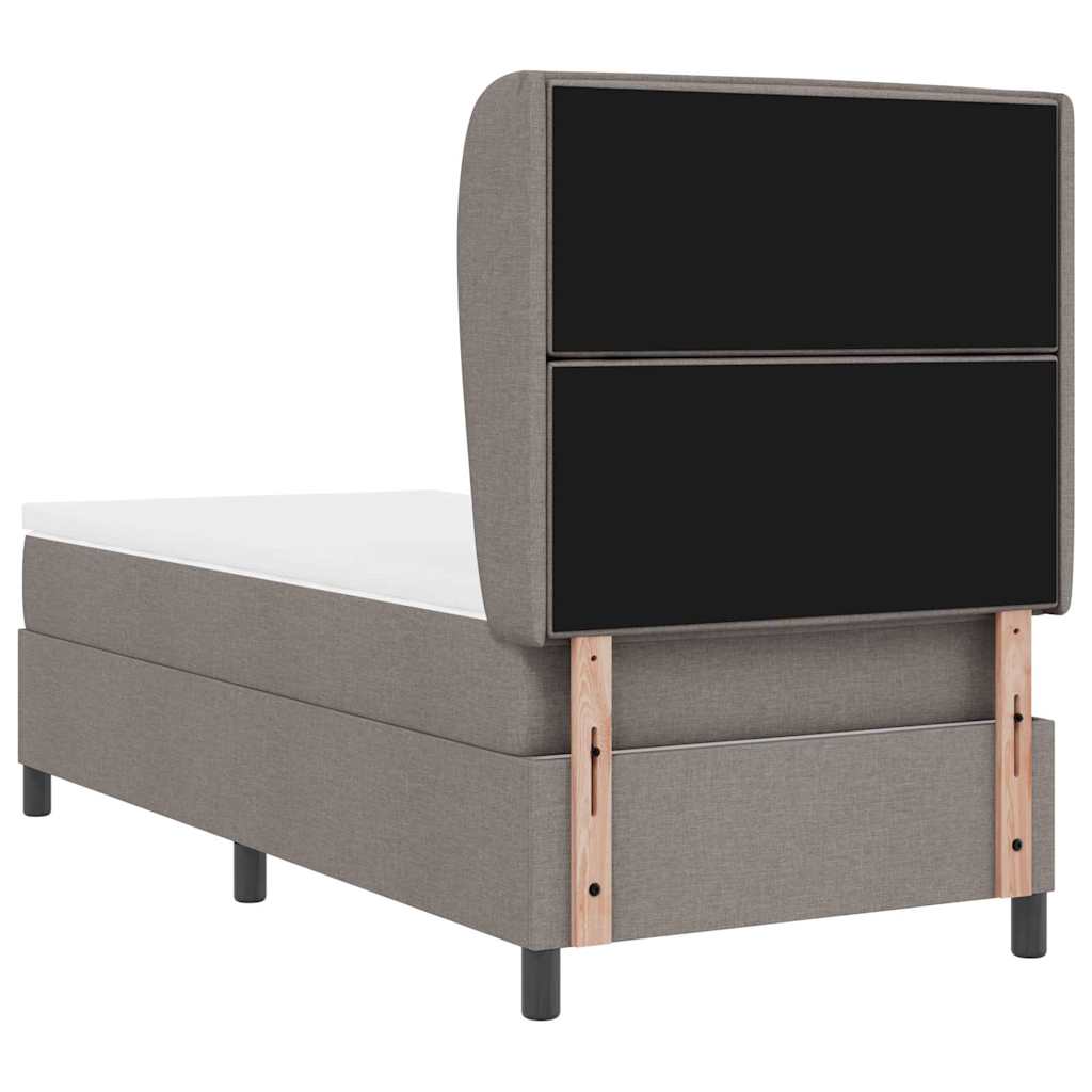 Κρεβάτι με ελατήρια με στρώμα Taupe 90 x 200 cm ύφασμα - Pakobazaar