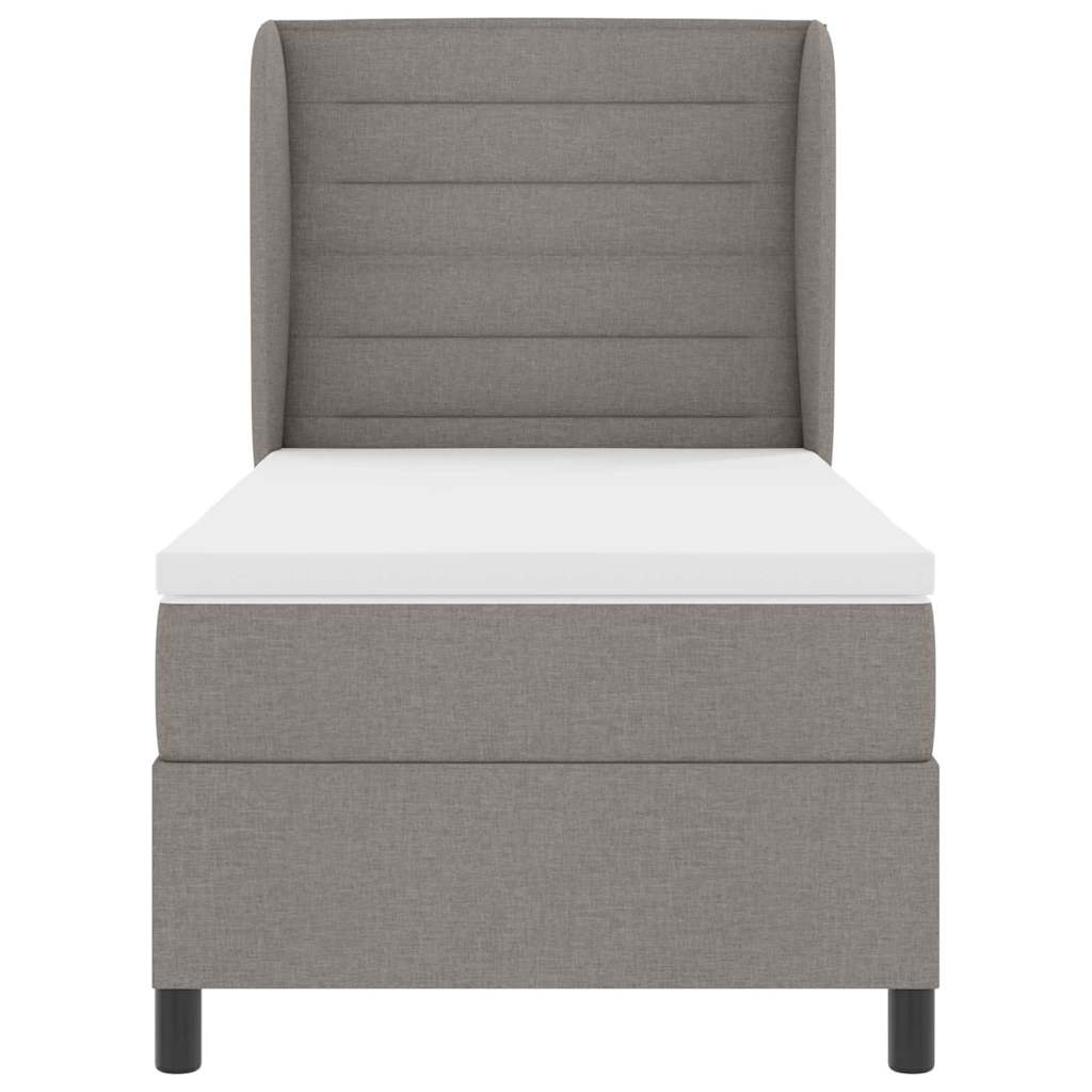 Κρεβάτι με ελατήρια με στρώμα Taupe 90 x 200 cm ύφασμα - Pakobazaar