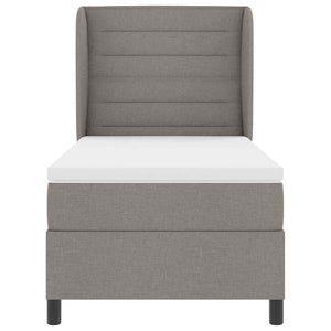 Κρεβάτι με ελατήρια με στρώμα Taupe 100 x 200 cm ύφασμα - Pakobazaar
