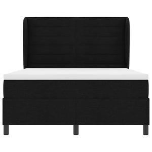Κρεβάτι με ελατήρια με στρώμα Μαύρο 140 x 190 cm ύφασμα - Pakobazaar