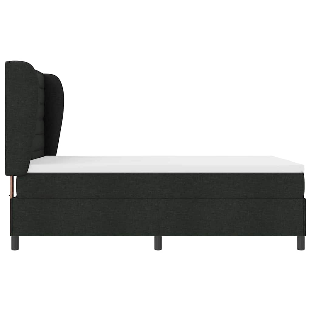 Κρεβάτι με ελατήρια με στρώμα Μαύρο 140 x 190 cm ύφασμα - Pakobazaar