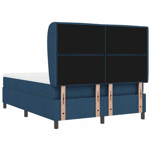 Κρεβάτι με ελατήρια με στρώμα Μπλε 140 x 190 cm ύφασμα - Pakobazaar