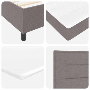 Κρεβάτι με ελατήρια με κεφαλάρι Taupe 140 x 200 cm ύφασμα - Pakobazaar