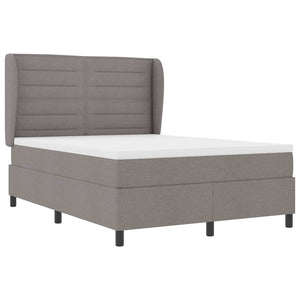 Κρεβάτι με ελατήρια με κεφαλάρι Taupe 140 x 200 cm ύφασμα - Pakobazaar