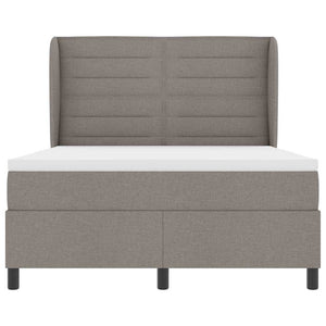 Κρεβάτι με ελατήρια με κεφαλάρι Taupe 140 x 200 cm ύφασμα - Pakobazaar
