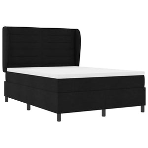 Κρεβάτι με ελατήρια με στρώμα Μαύρο 160 x 200 cm ύφασμα - Pakobazaar