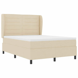 Κρεβάτι με ελατήρια με στρώμα Κρεμ 160 x 200 cm ύφασμα - Pakobazaar