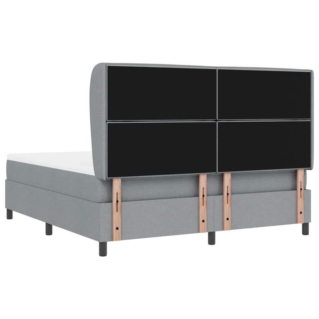 Κρεβάτι με ελατήρια με στρώμα Ανοιχτό γκρι 180 x 200 cm ύφασμα - Pakobazaar