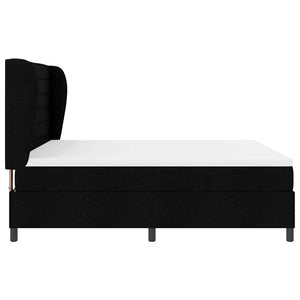 Κρεβάτι με ελατήρια με στρώμα Μαύρο 180 x 200 cm ύφασμα - Pakobazaar