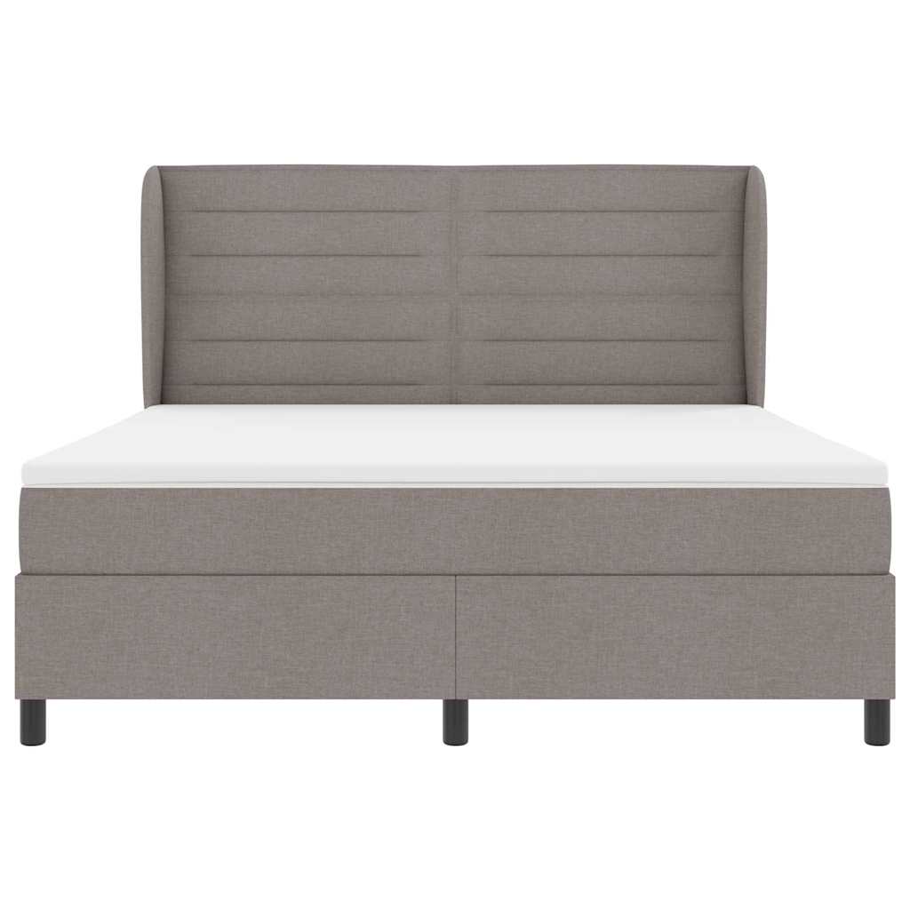 Κρεβάτι με ελατήρια με στρώμα Taupe 180 x 200 cm ύφασμα - Pakobazaar