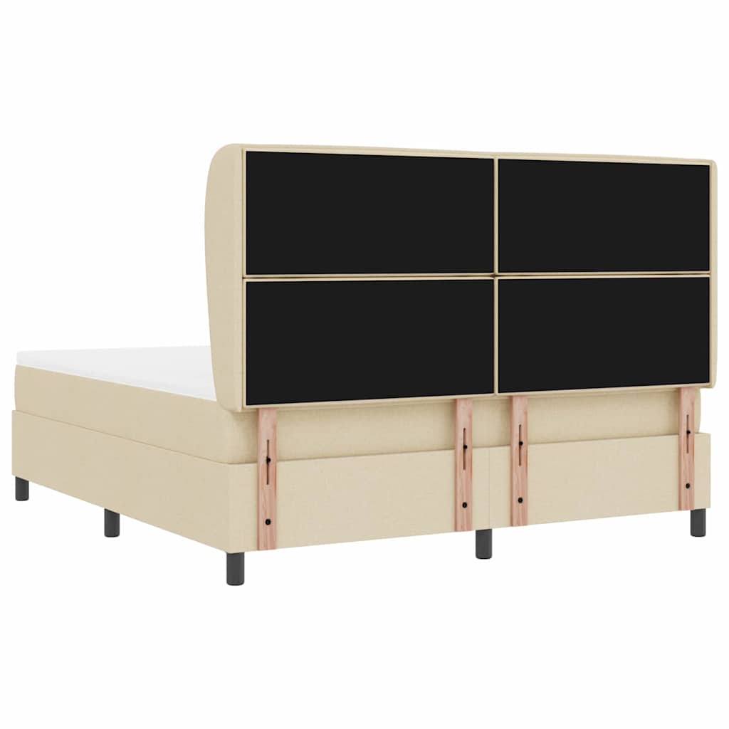 Κρεβάτι με ελατήρια με στρώμα Κρεμ 180 x 200 cm ύφασμα - Pakobazaar