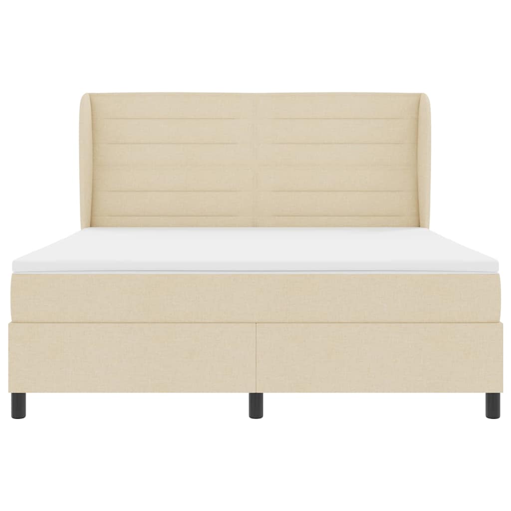 Κρεβάτι με ελατήρια με στρώμα Κρεμ 180 x 200 cm ύφασμα - Pakobazaar