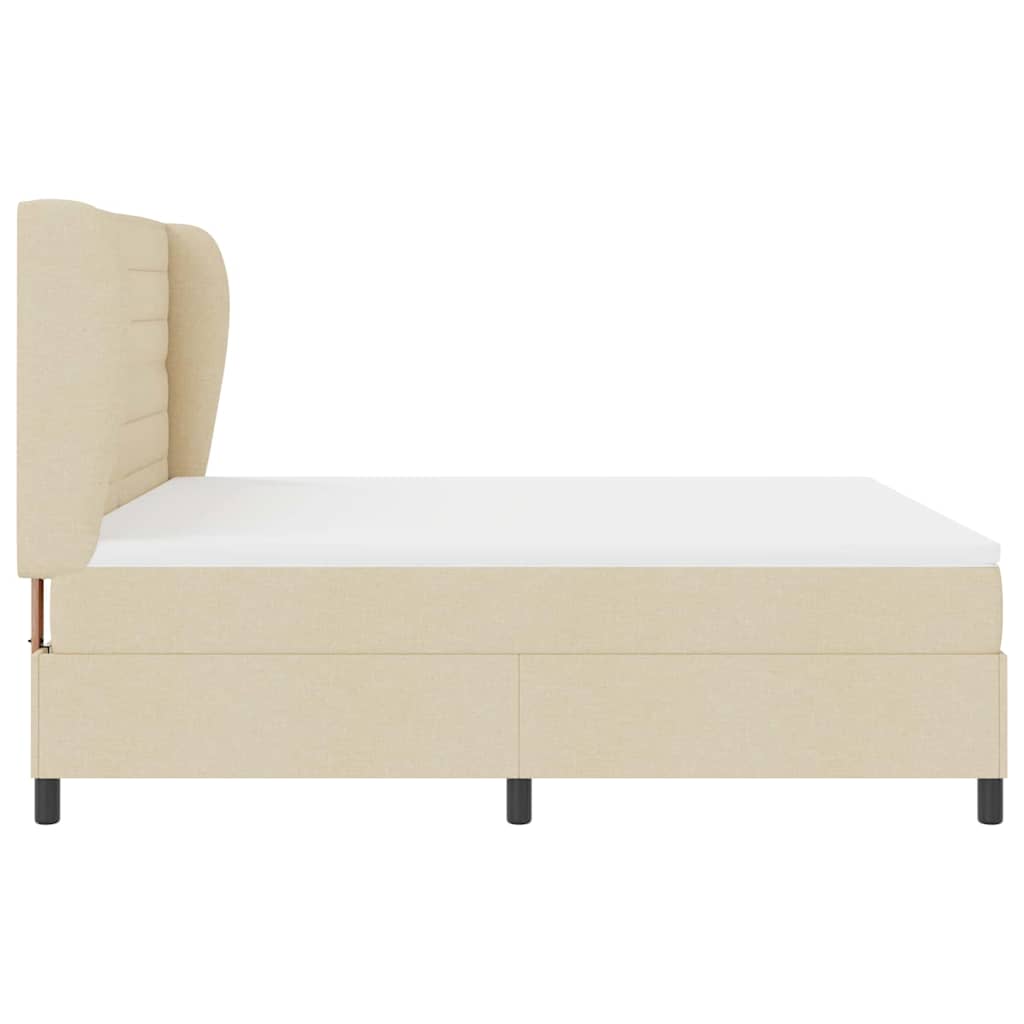 Κρεβάτι με ελατήρια με στρώμα Κρεμ 180 x 200 cm ύφασμα - Pakobazaar