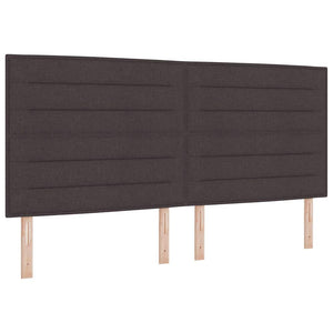 Κρεβάτι με ελατήρια Σκούρο καφέ Σκούρο καφέ 200 x 200 cm ύφασμα - Pakobazaar