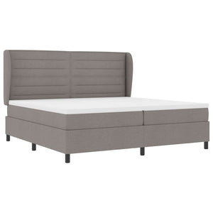Κρεβάτι με ελατήρια με κεφαλάρι Taupe 200 x 200 cm ύφασμα - Pakobazaar