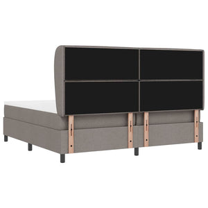 Κρεβάτι με ελατήρια με κεφαλάρι Taupe 200 x 200 cm ύφασμα - Pakobazaar