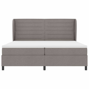Κρεβάτι με ελατήρια με κεφαλάρι Taupe 200 x 200 cm ύφασμα - Pakobazaar