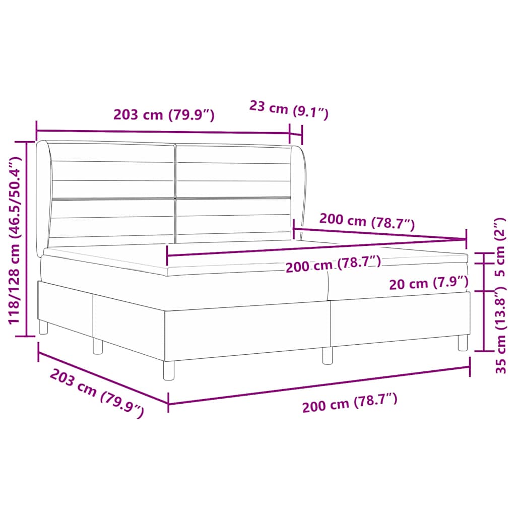 Κρεβάτι με ελατήρια με στρώμα Taupe 200 x 200 cm ύφασμα - Pakobazaar
