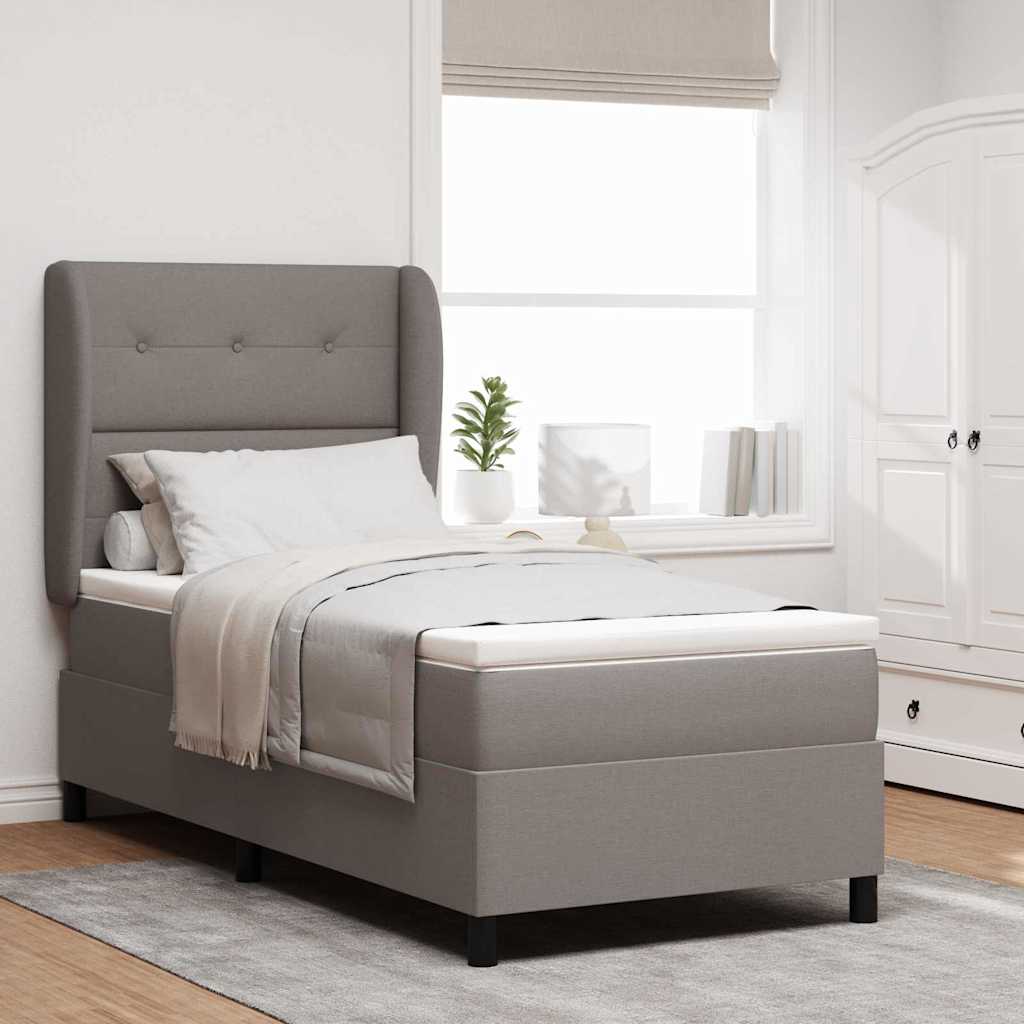 Κρεβάτι με ελατήρια με στρώμα Taupe 80 x 200 cm ύφασμα