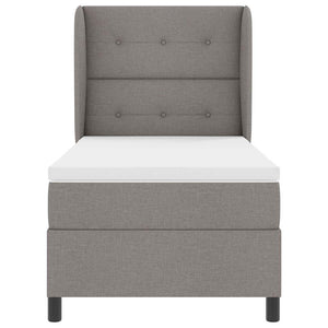 Κρεβάτι με ελατήρια με στρώμα Taupe 100 x 200 cm ύφασμα - Pakobazaar