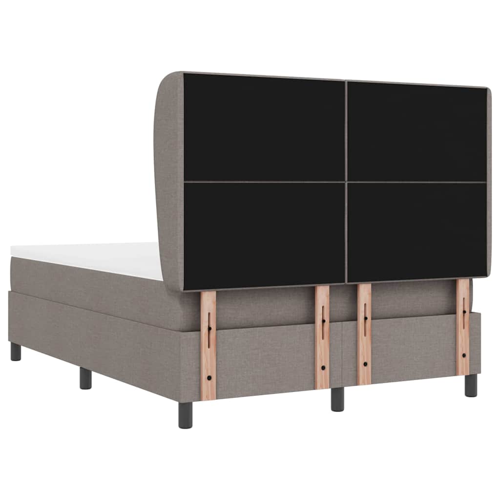 Κρεβάτι με ελατήρια με στρώμα Taupe 140 x 190 cm ύφασμα - Pakobazaar