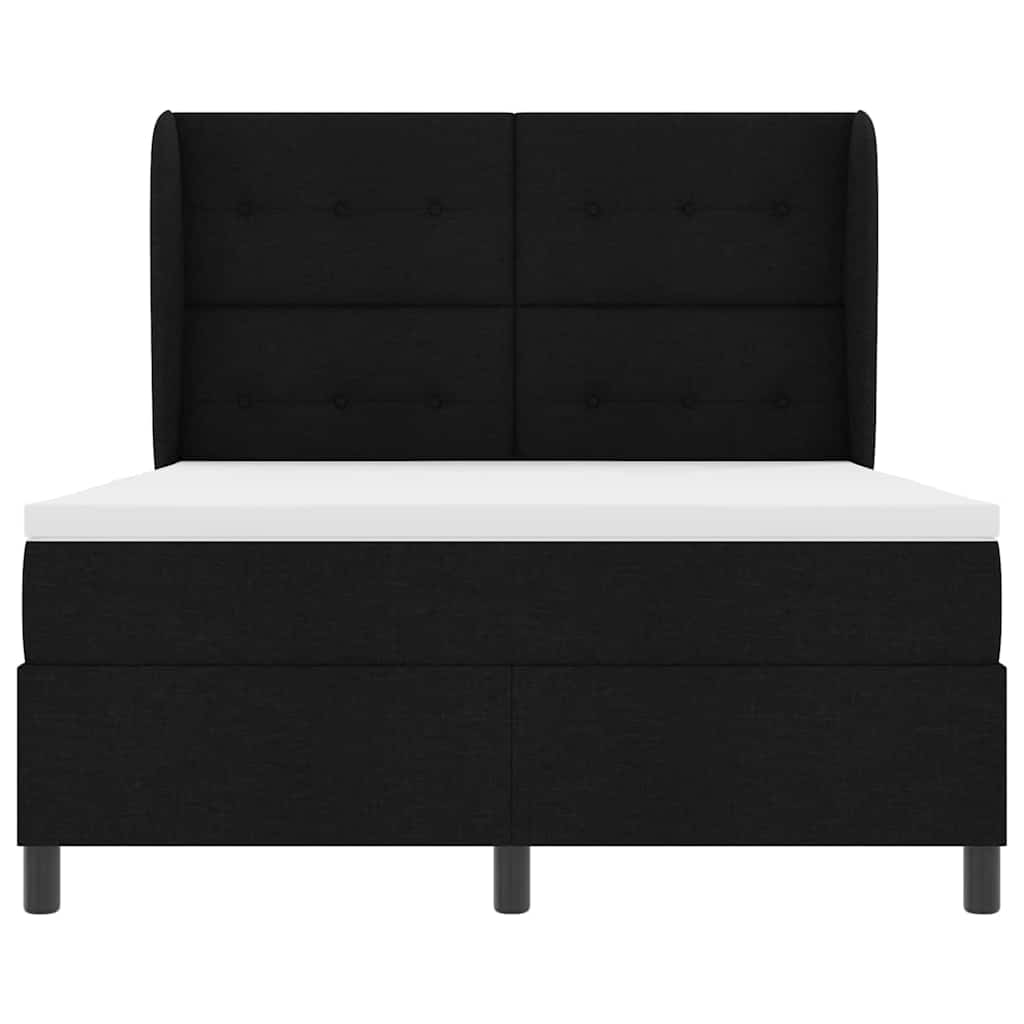 Κρεβάτι με ελατήρια με κεφαλάρι Μαύρο 140 x 200 cm ύφασμα - Pakobazaar