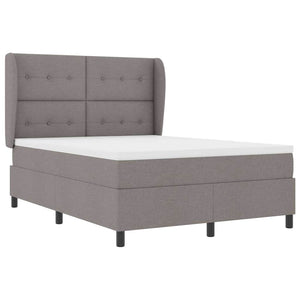 Κρεβάτι με ελατήρια με στρώμα Taupe 140 x 200 cm ύφασμα - Pakobazaar