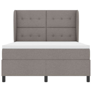 Κρεβάτι με ελατήρια με στρώμα Taupe 140 x 200 cm ύφασμα - Pakobazaar