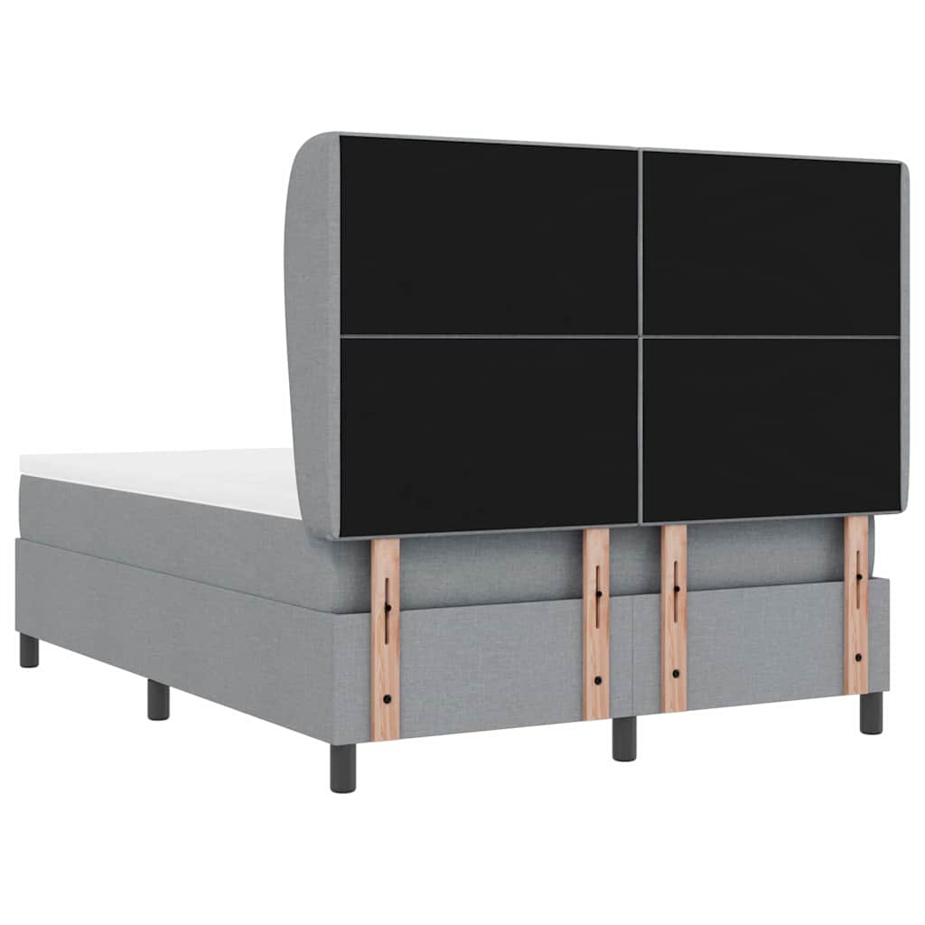 Κρεβάτι με ελατήρια με στρώμα Ανοιχτό γκρι 160 x 200 cm ύφασμα - Pakobazaar