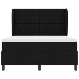 Κρεβάτι με ελατήρια με στρώμα Μαύρο 160 x 200 cm ύφασμα - Pakobazaar