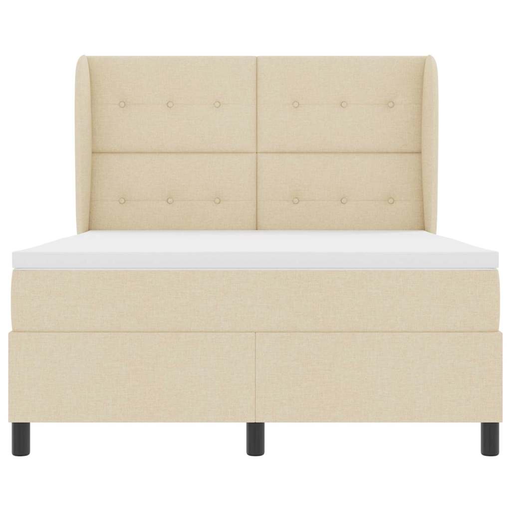 Κρεβάτι με ελατήρια με στρώμα Κρεμ 160 x 200 cm ύφασμα - Pakobazaar