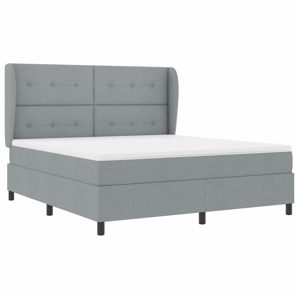 Κρεβάτι με ελατήρια Ανοιχτό γκρι 180 x 200 cm ύφασμα