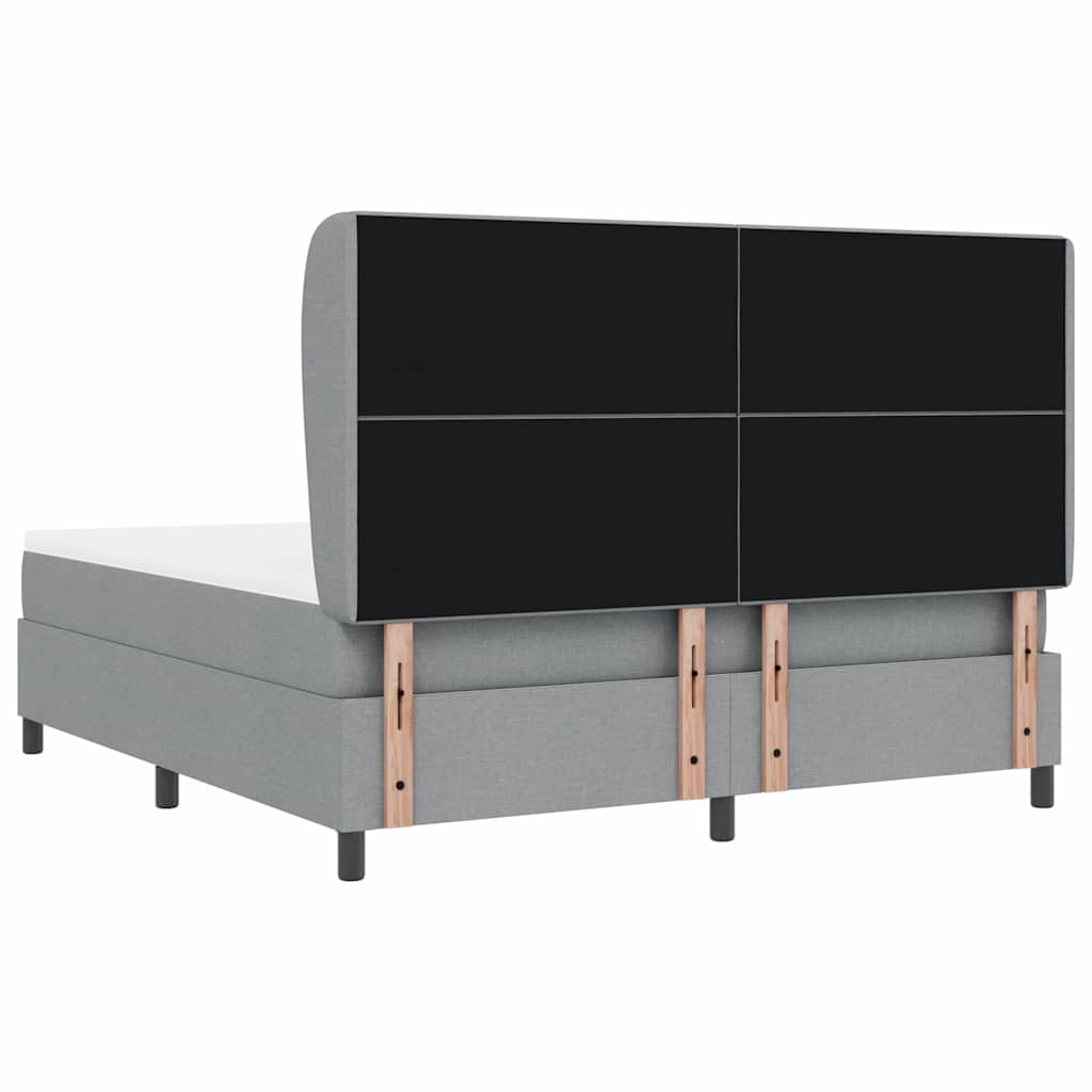 Κρεβάτι με ελατήρια Ανοιχτό γκρι 180 x 200 cm ύφασμα