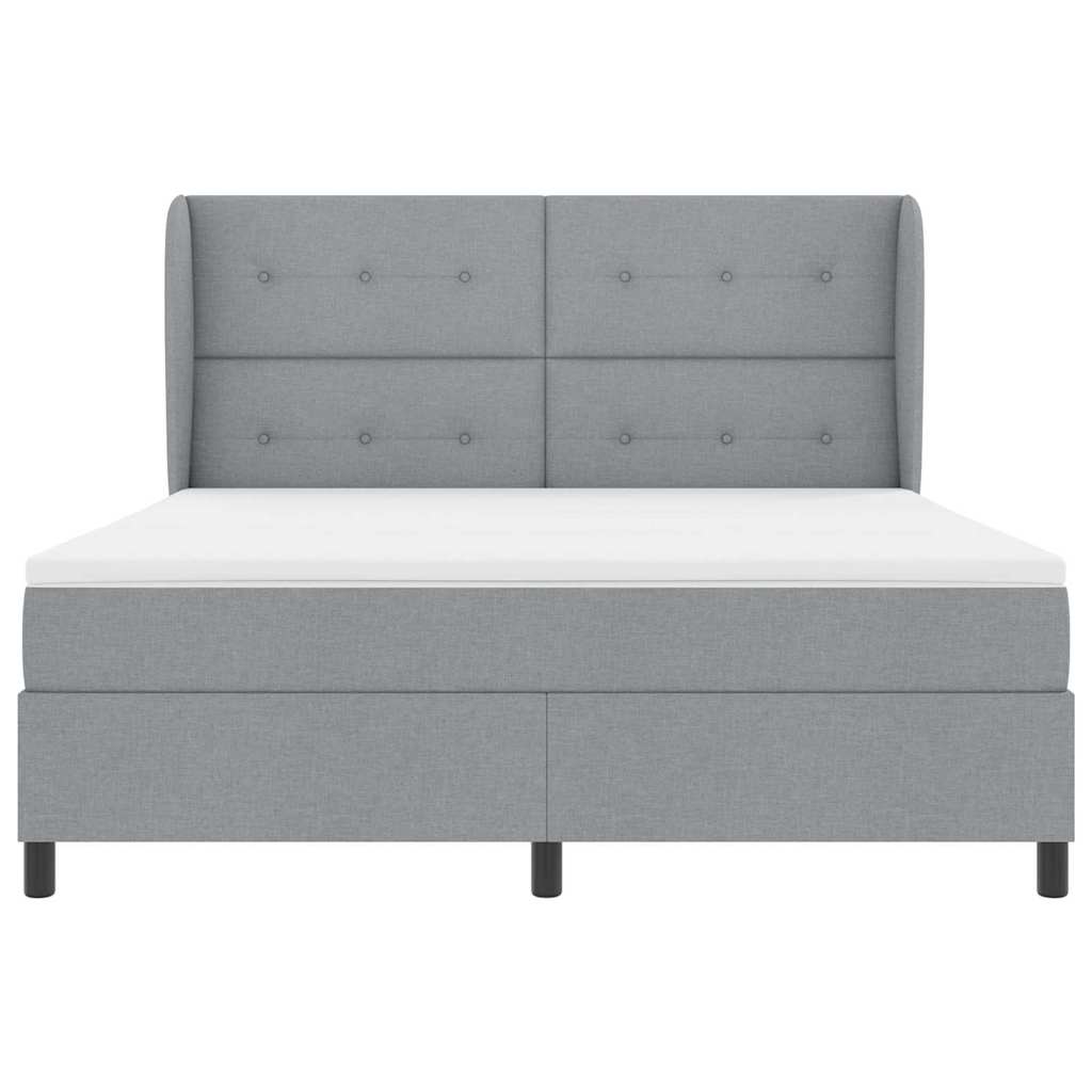 Κρεβάτι με ελατήρια Ανοιχτό γκρι 180 x 200 cm ύφασμα