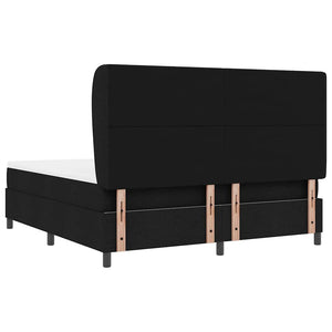 Κρεβάτι με ελατήρια με στρώμα Μαύρο 180 x 200 cm ύφασμα - Pakobazaar