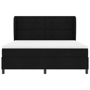 Κρεβάτι με ελατήρια με στρώμα Μαύρο 180 x 200 cm ύφασμα - Pakobazaar