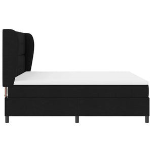 Κρεβάτι με ελατήρια με στρώμα Μαύρο 180 x 200 cm ύφασμα - Pakobazaar