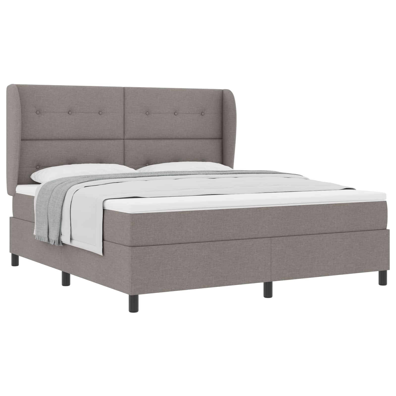 Κρεβάτι με ελατήρια με στρώμα Taupe 180 x 200 cm ύφασμα - Pakobazaar