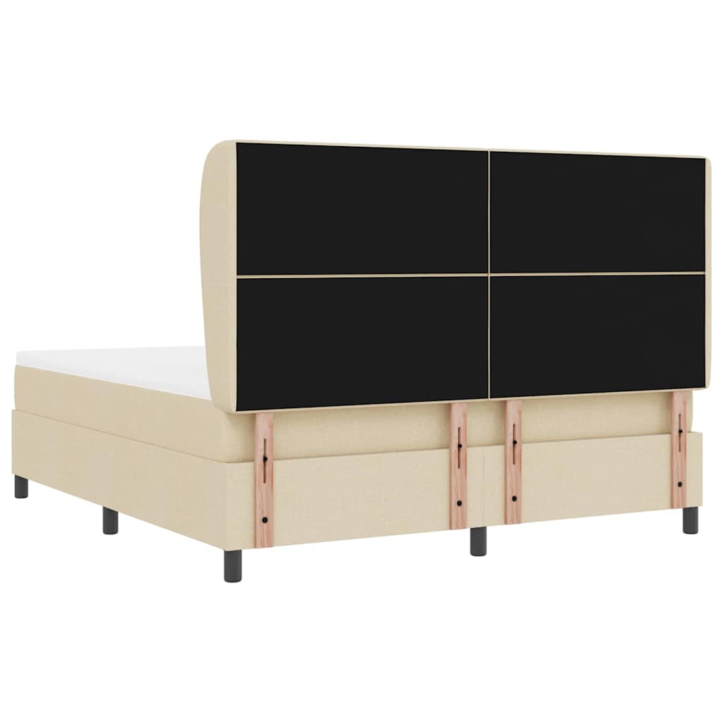 Κρεβάτι με ελατήρια με στρώμα Κρεμ 180 x 200 cm ύφασμα - Pakobazaar