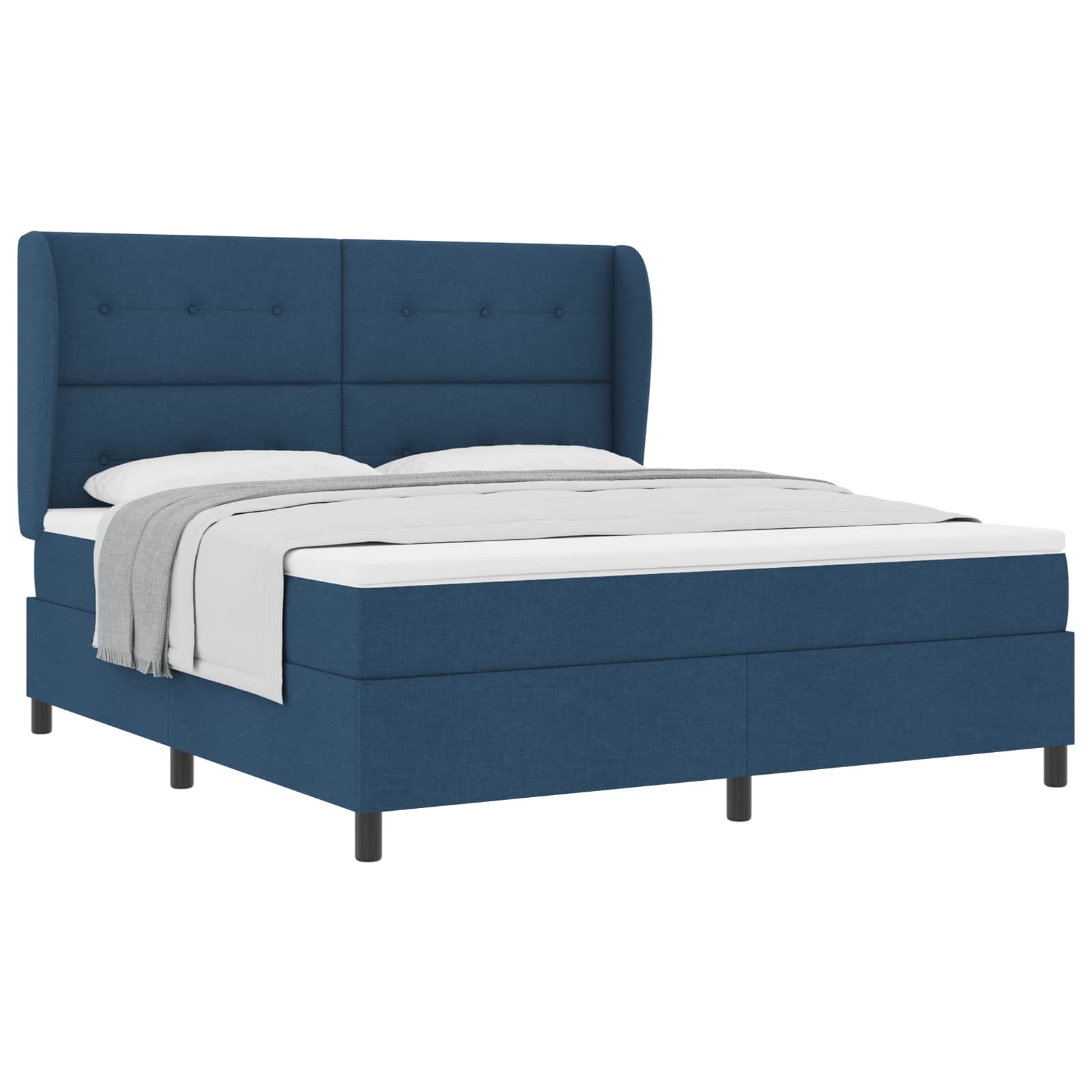 Κρεβάτι με ελατήρια με κεφαλάρι Μπλε 180 x 200 cm ύφασμα