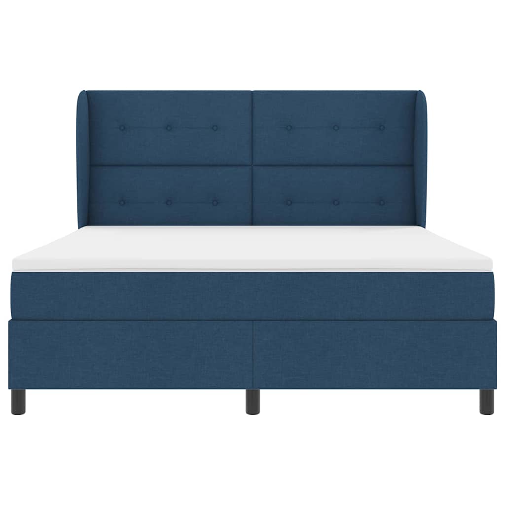 Κρεβάτι με ελατήρια με κεφαλάρι Μπλε 180 x 200 cm ύφασμα