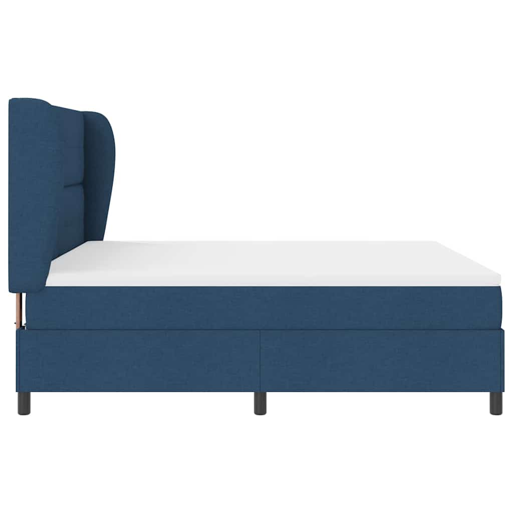 Κρεβάτι με ελατήρια με κεφαλάρι Μπλε 180 x 200 cm ύφασμα