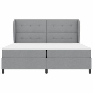 Κρεβάτι με ελατήρια Ανοιχτό γκρι 200 x 200 cm ύφασμα - Pakobazaar