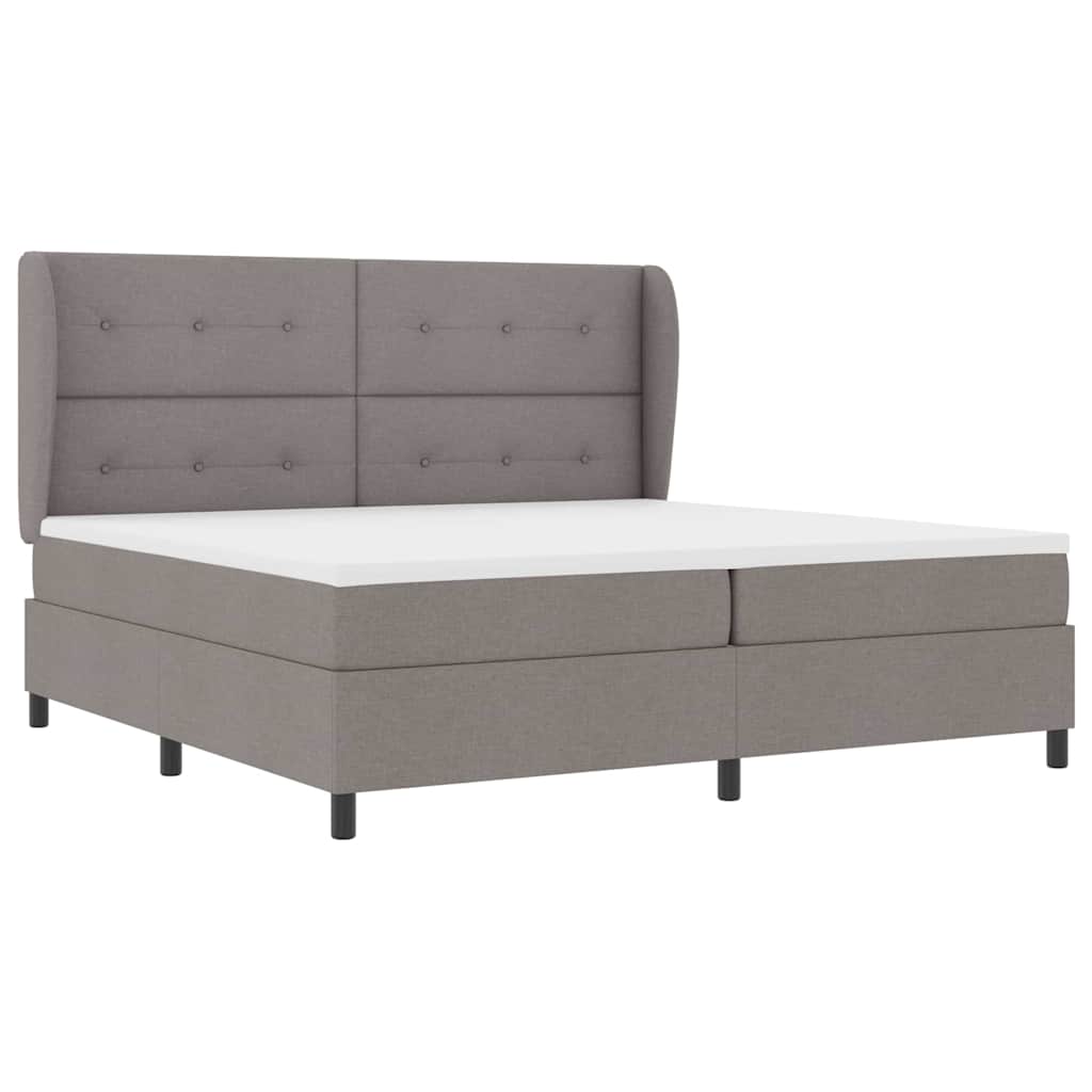 Κρεβάτι με ελατήρια με κεφαλάρι Taupe 200 x 200 cm ύφασμα