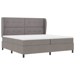 Κρεβάτι με ελατήρια με κεφαλάρι Taupe 200 x 200 cm ύφασμα - Pakobazaar