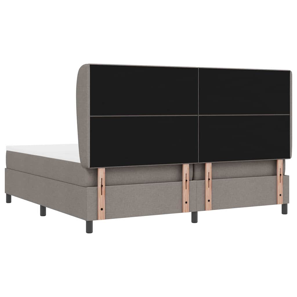 Κρεβάτι με ελατήρια με κεφαλάρι Taupe 200 x 200 cm ύφασμα