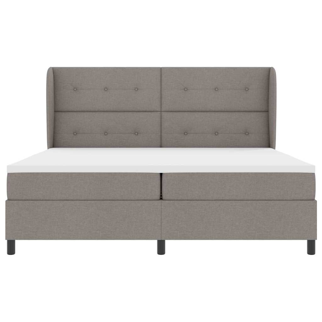 Κρεβάτι με ελατήρια με κεφαλάρι Taupe 200 x 200 cm ύφασμα