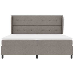 Κρεβάτι με ελατήρια με κεφαλάρι Taupe 200 x 200 cm ύφασμα - Pakobazaar