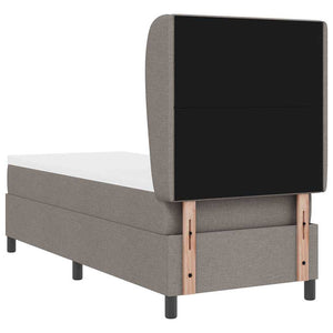 Κρεβάτι με ελατήρια με στρώμα Taupe 80 x 200 cm ύφασμα - Pakobazaar