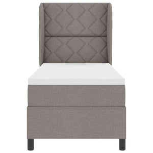 Κρεβάτι με ελατήρια με στρώμα Taupe 80 x 200 cm ύφασμα - Pakobazaar